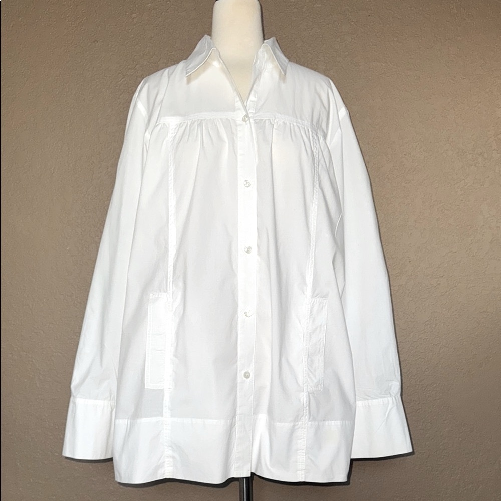 DKNYC Classic Flowy White Shirt